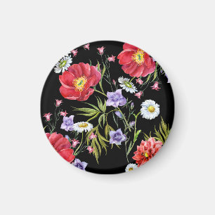 Watercolor Flower Bouquet: Seamless Pattern Magnet
