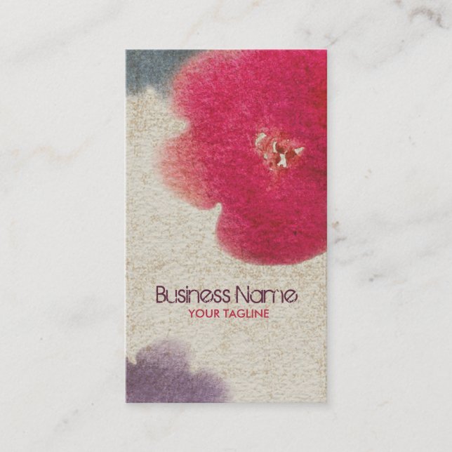 Watercolor Flower Business Card (Front)