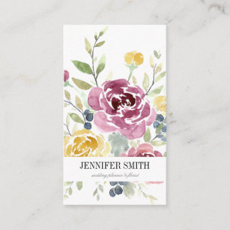 Watercolor Flower Business Cards - Modern Florals