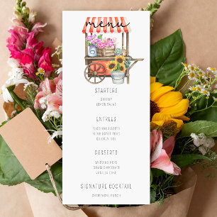 Watercolor flower cart - Wedding Menu