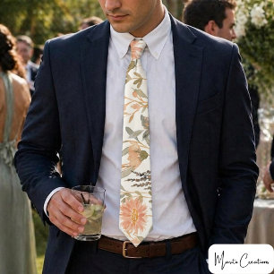 watercolor flower collage tie