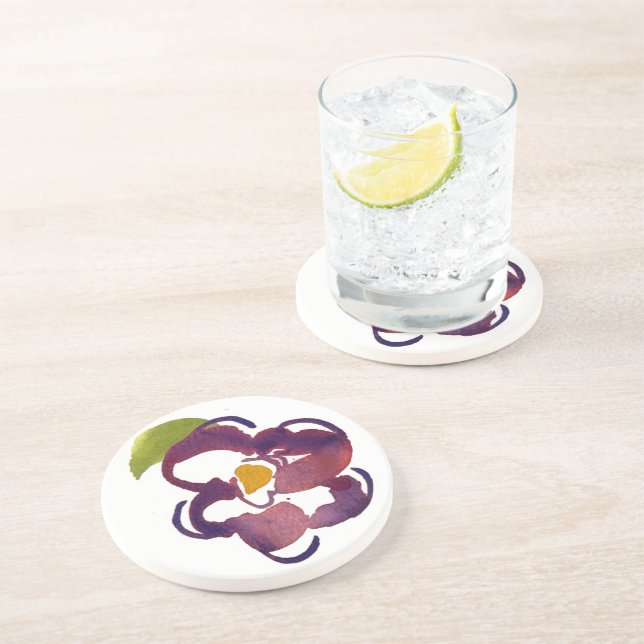 Watercolor Flower Coster 1 Coaster (Side)