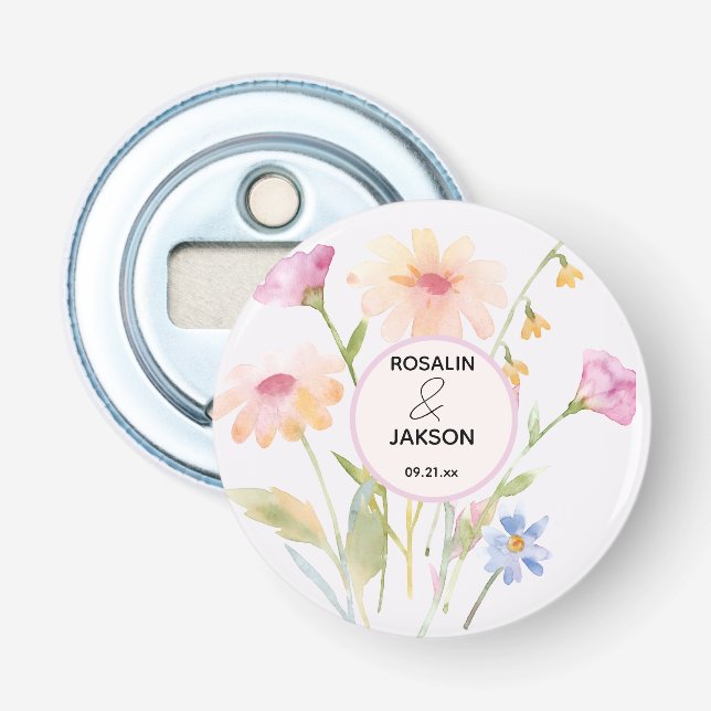 watercolor flower editable bottle opener (Front)
