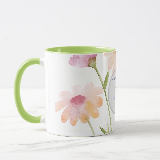 watercolor flower editable mug (Left)