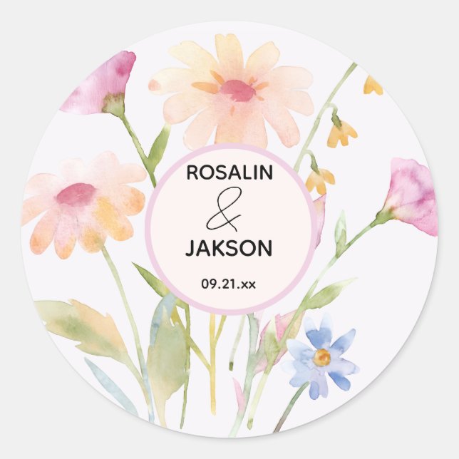 watercolor flower editable Sticker (Front)