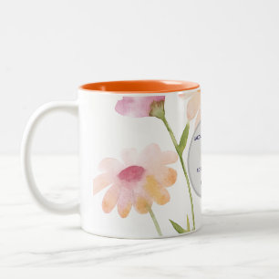 watercolor flower editable Two-Tone coffee mug