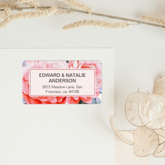 Watercolor Flower Elegant Return Address Label (Creator Uploaded)