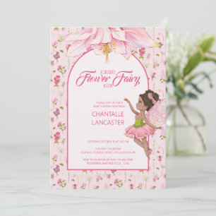 Watercolor Flower Fairy Baby Shower Invitation