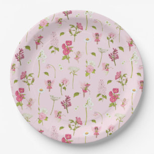 Watercolor Flower Fairy Paper Plate