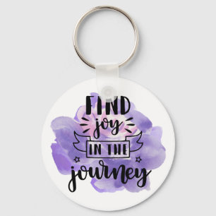 Watercolor Flower - Find Joy In The Journey Key Ring