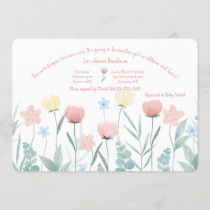Watercolor Flower Garden Baby Shower Invitation