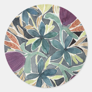 Watercolor Flower Garden  Classic Round Sticker