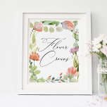 Watercolor Flower Garden Shower Flower Crowns Poster<br><div class="desc">Watercolor Flower Garden Shower Flower Crowns Poster</div>