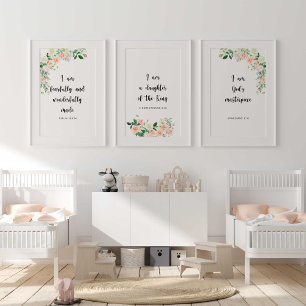 watercolor Flower girls bible verse poster