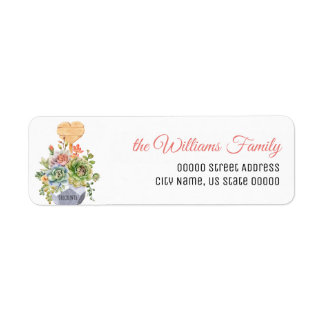 Watercolor Flower Green Floral Return Adress Address Label