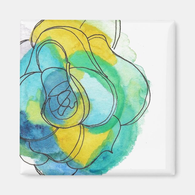 watercolor flower magnet (Front)