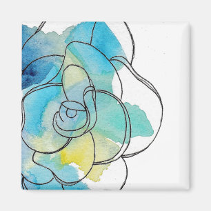watercolor flower magnet
