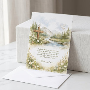 Watercolor Flower Minimalist Baptism Card
