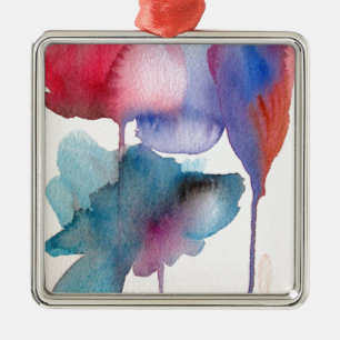 Watercolor flower modern floral art design metal tree decoration