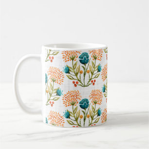 Watercolor flower motif background. Hand painted e Coffee Mug