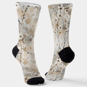Watercolor flower Natural Socks