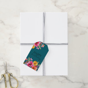 Watercolor Flower Pattern Modern Floral Gift Tags