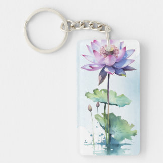 Watercolor Flower Personalised Acrylic Keychain