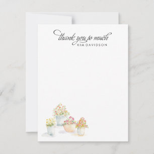 Watercolor Flower Pots Thank You Card