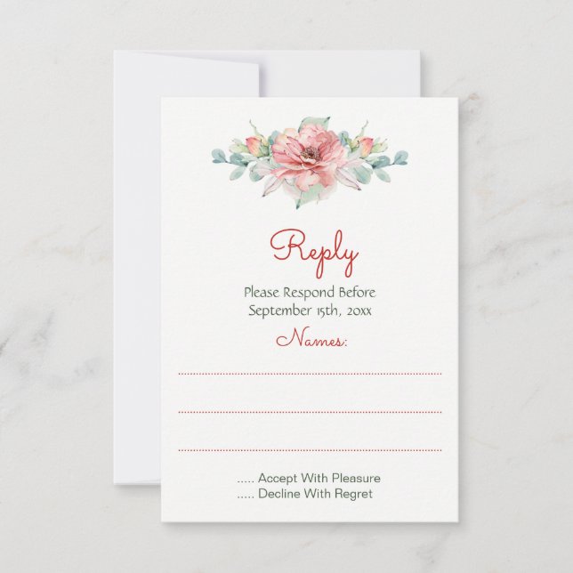 Watercolor Flower Reply Cards (Front)