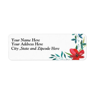 Watercolor Flower Return Address Label