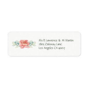 Watercolor Flower Return Address Labels