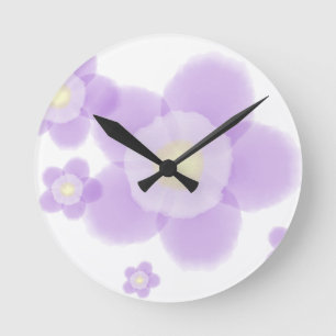 Watercolor Flower Round Clock