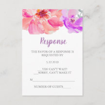 Watercolor Flower RSVP Card