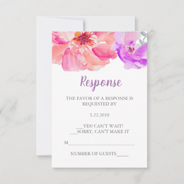 Watercolor Flower RSVP Card (Front)