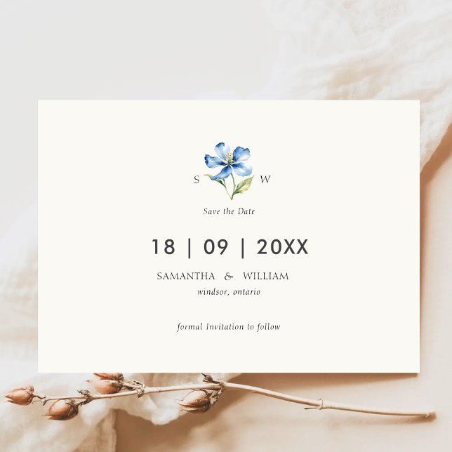 Watercolor flower Save the Date Invitation (Creator Uploaded)