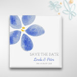 Watercolor flower Save the date wedding magnet<br><div class="desc">Surprise your future wedding guests with this elegant and simple save the date magnet. This is a very creative way to announce your engagement. Personalise the text with your own information. You can customise it further if you want to change the font, its colour or size. The flower was originally...</div>