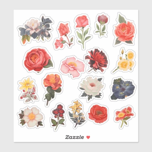 Watercolor Flower Scrapbook Stationery (Sheet)