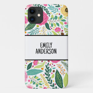 watercolor, flower, spring, wildflower, nature art iPhone 11 case