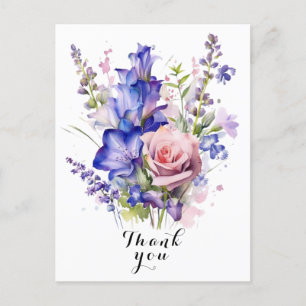 Watercolor Flower thank you  Postcard