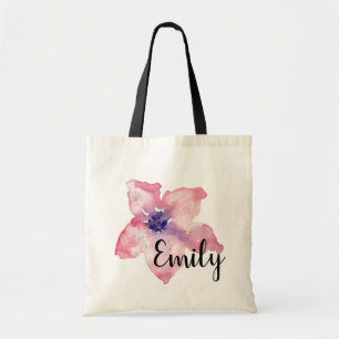 Watercolor Flower Tote Bag