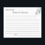 Watercolor Flower Wedding Advice card shower<br><div class="desc">Add your information and for further customization,  click the link "click to customize further".
~ Check collection for matching games,  invitation,  signs,  and more ~</div>