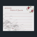 Watercolor Flower Wedding Advice card shower<br><div class="desc">Add your information and for further customisation,  click the link "click to customise further".
~ Check collection for matching games,  invitation,  signs,  and more ~</div>