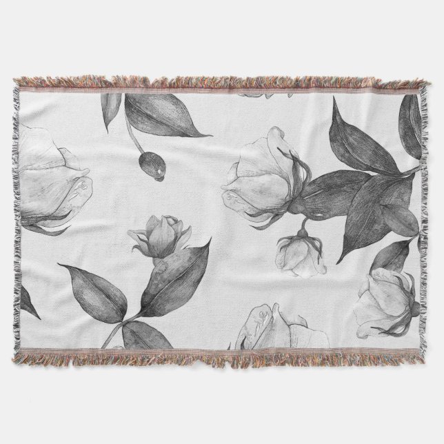 Watercolor Flowers 12 Throw Blanket (Front)