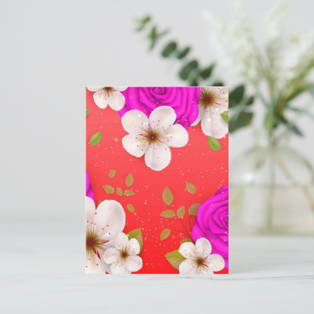 Watercolor Flowers 14 Postcard (Standing Front)