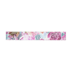 Watercolor Flowers 19 Wrap Around Label
