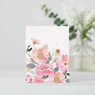 Watercolor Flowers 5 Postcard