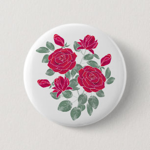 Watercolor, flowers. 6 cm round badge