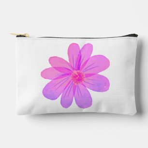 Watercolor flowers accessory pouch