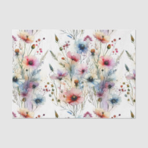 Watercolor Flowers Alcohol Ink Floral Tissue Paper