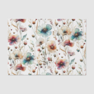 Watercolor Flowers Alcohol Ink Floral Tissue Paper